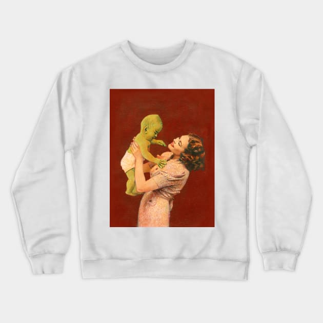 Vintage Alien Baby Crewneck Sweatshirt by mictomart